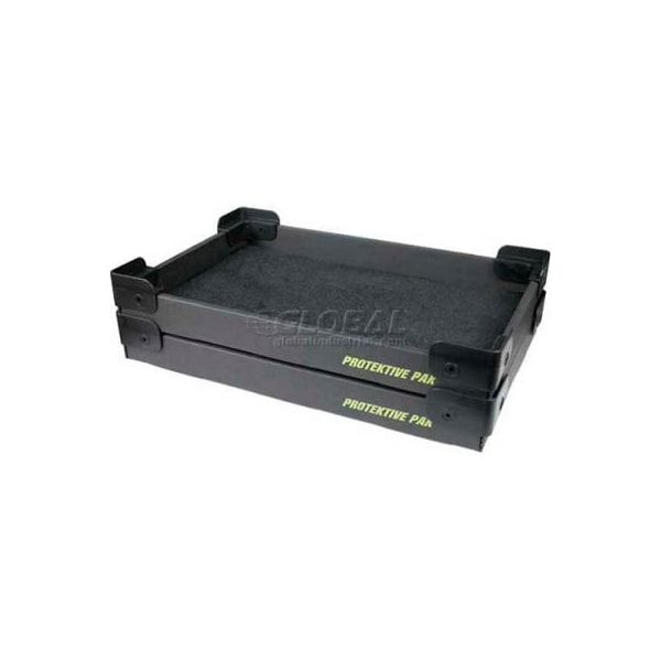 Desco Industries Protektive Pak ESD Stackable and Nesting Plastic Corner Super Tek-Tray, 19inL x 12-3/8inW x 2inH 37762 - main